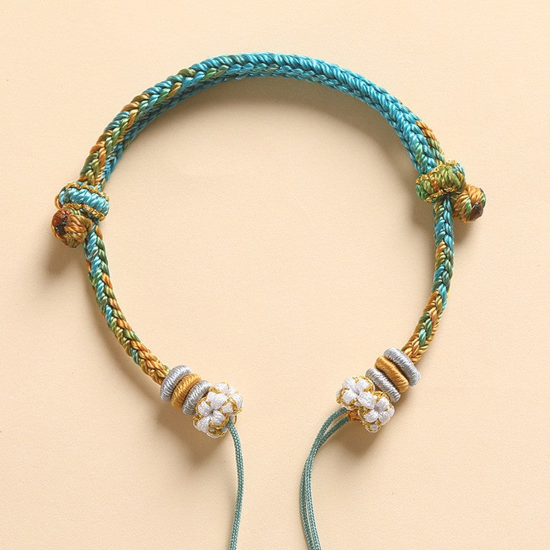 Eight-Strand Peach-Blossom Knot Bracelet Base – Semi-Finished DIY (6 Colors)
