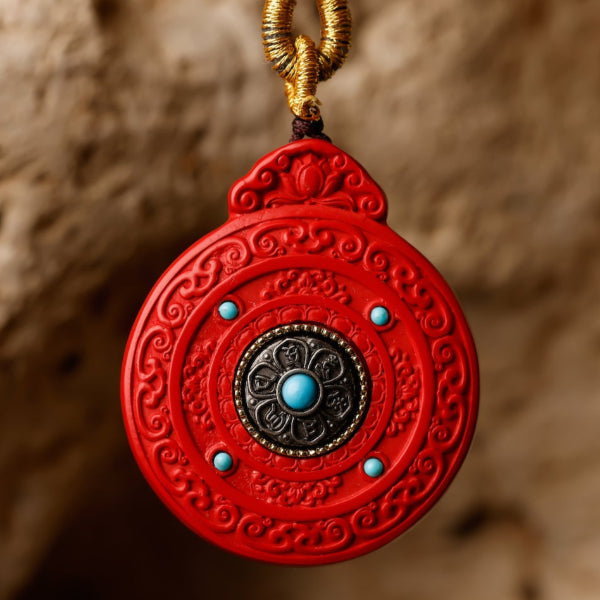 Mountain Spirit Coin Cinnabar Charm (Ancient Wealth Talisman)