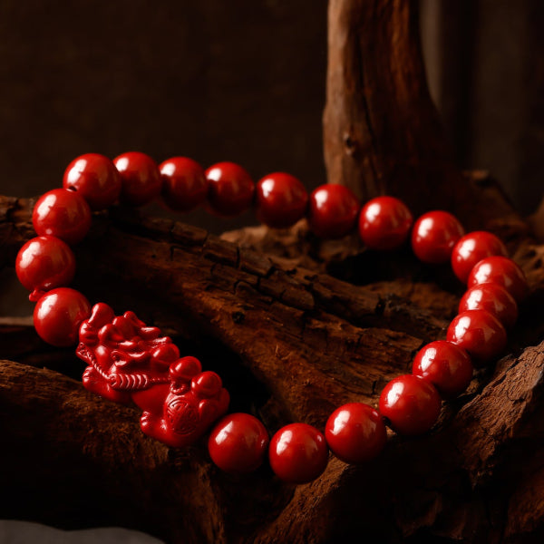 Cinnabar Pixiu Fortune Bracelet – Wealth & Protection Amulet