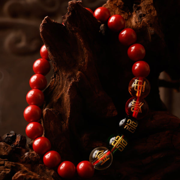 Five Elements Agate & Cinnabar Bracelet