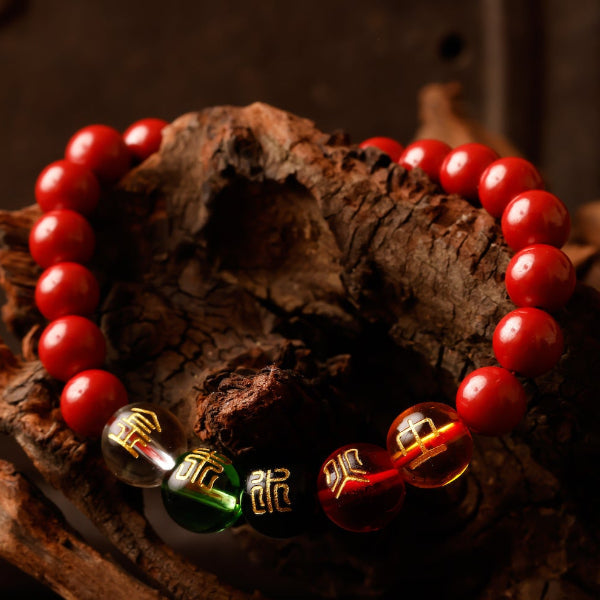 Five Elements Agate & Cinnabar Bracelet