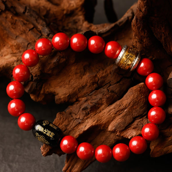 Cinnabar Fortune Talisman & Tai Sui Relief Bracelet