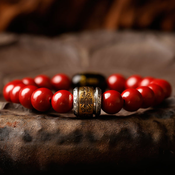 Cinnabar Fortune Talisman & Tai Sui Relief Bracelet