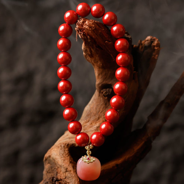 Rose Quartz & Cinnabar Love Bracele —— Attract Romance & Healing