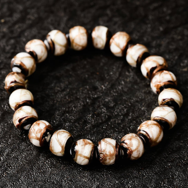 Wisdom White Ash-Glass Bead Bracelet