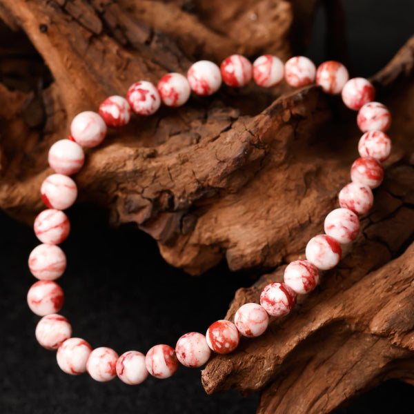 Natural Cinnabar Stone Bead Bracelet – Vitality & Protection Talisman