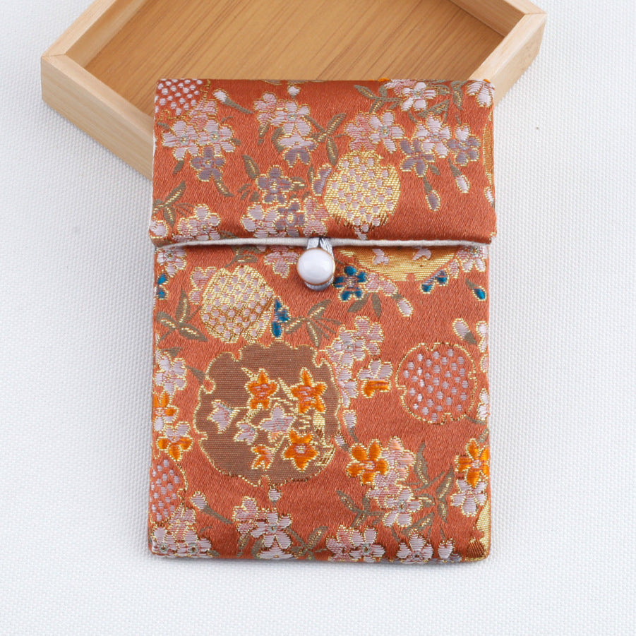 Brocade Jewelry Pouch – Double-Layer Drawstring Bag for Rings & Accessories (9 colors)