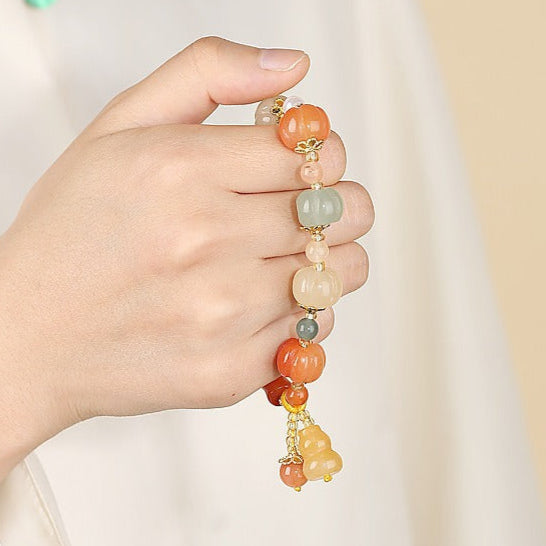 Multi-Color Pumpkin Bead Bracelet Collection – Abundance & Good Fortune