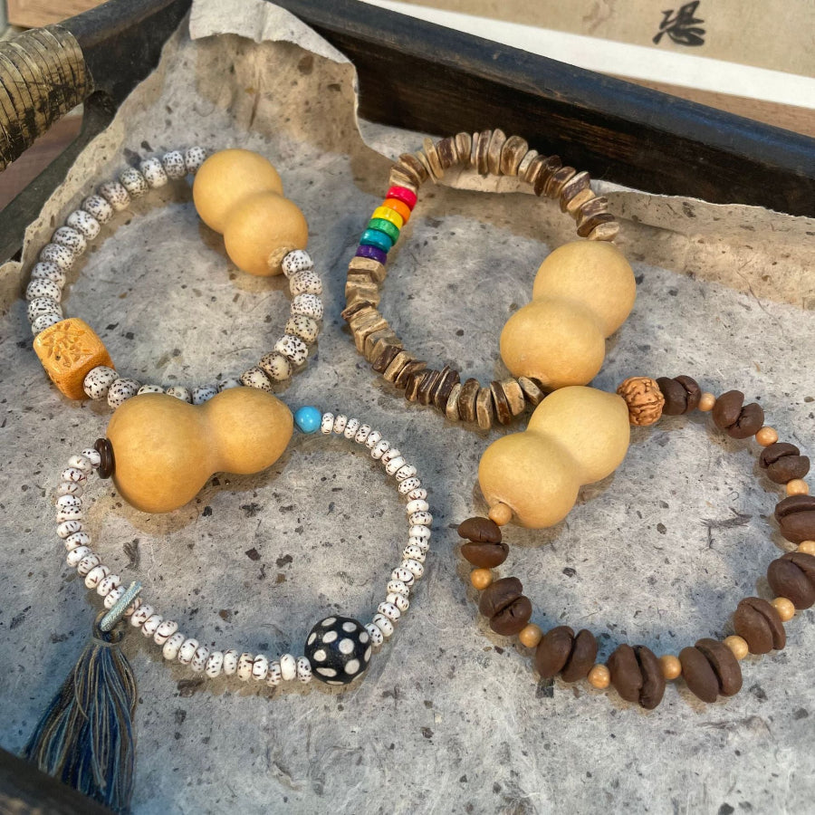 Handmade Gourd Bead Bracelets – Prosperity & Blessings Collection