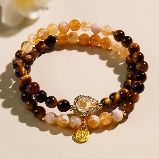 Golden Rutilated Quartz Crystal Bracelet – Prosperity & Focus