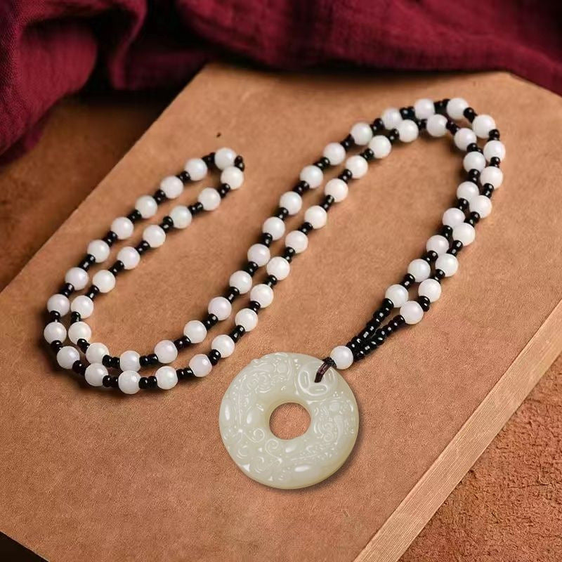 Jade-Look Pixiu Pendant – Double-Sided Carving (Green or White)