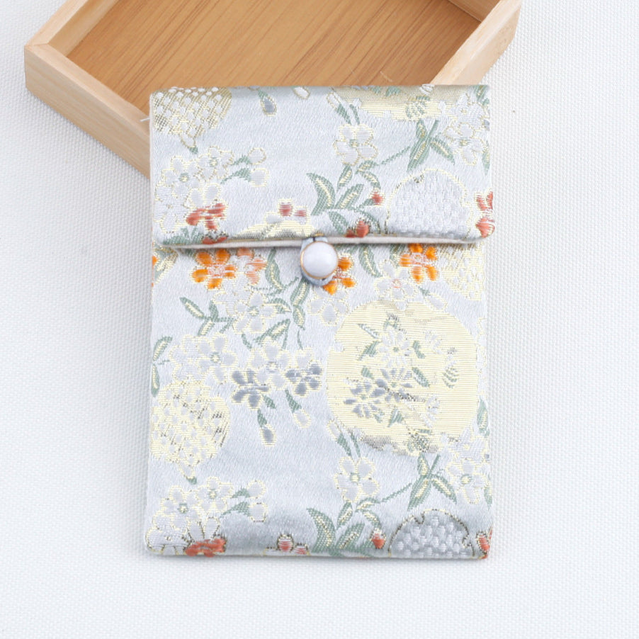 Brocade Jewelry Pouch – Double-Layer Drawstring Bag for Rings & Accessories (9 colors)