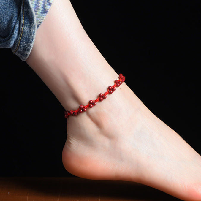 Cinnabar Red String Braided Bracelet – Adjustable Guardian Charm