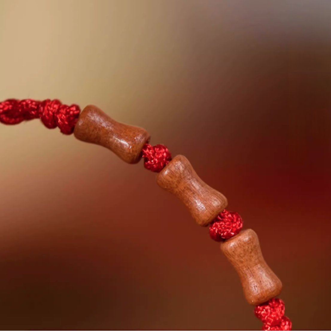 Peachwood Bamboo Red String Bracelet – Minimal Talisman (3 Colors)