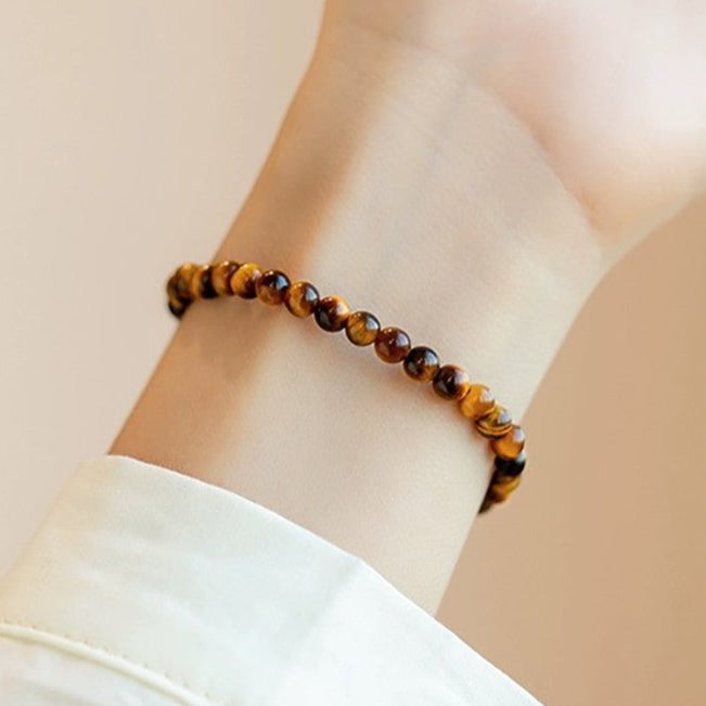 New Chinese Style Tiger’s-Eye Round Bead Bracelet