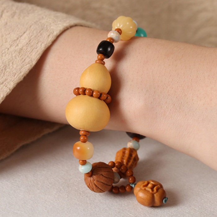 Handcrafted Multi-Element Wooden Bead Bracelets – Prosperity & Blessings Collection
