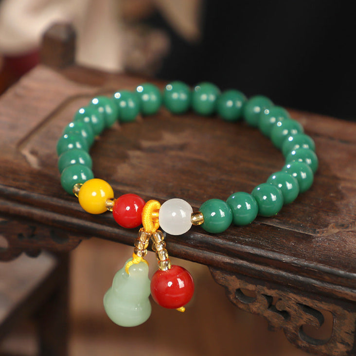 Liuli Glass Gourd Charm Bracelet – Luck & Protection