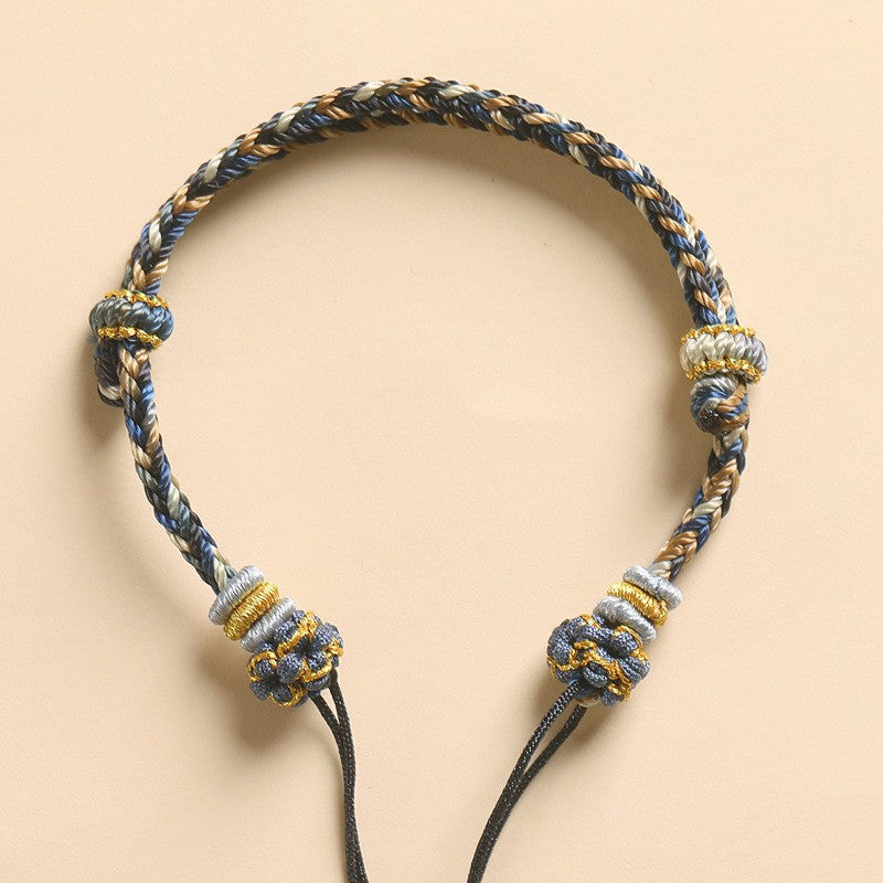 Eight-Strand Peach-Blossom Knot Bracelet Base – Semi-Finished DIY (6 Colors)