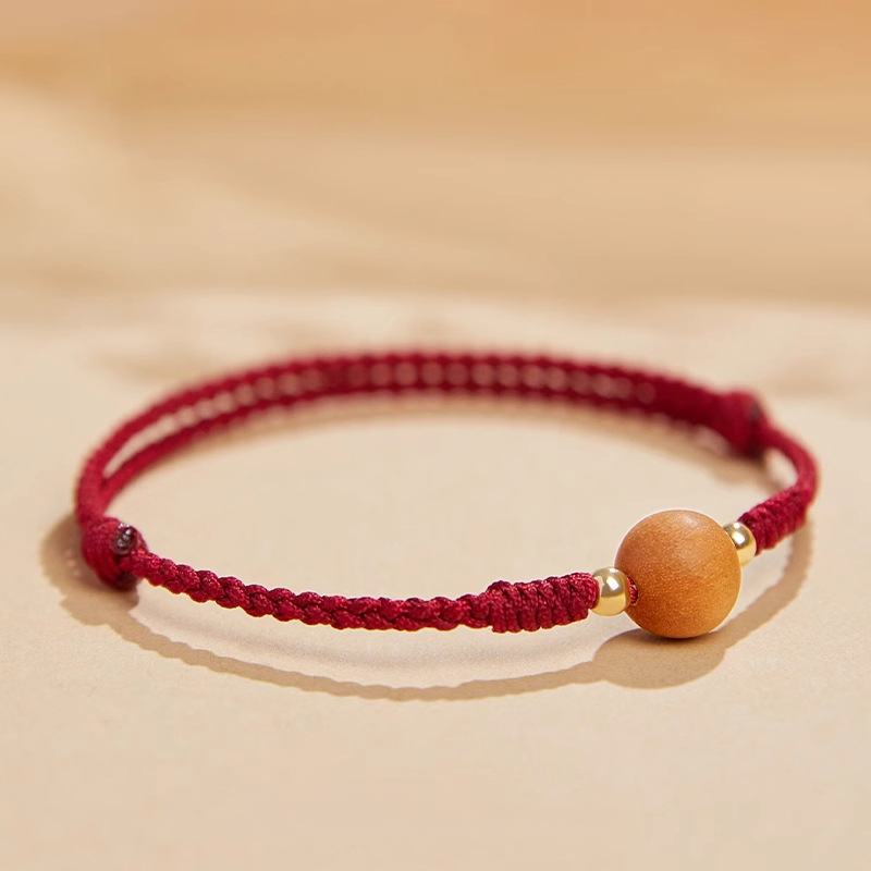 Peachwood Red String Protection Bracelet