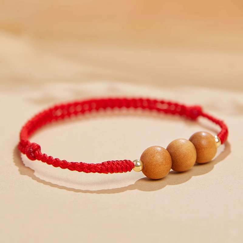 Peachwood Red String Protection Bracelet