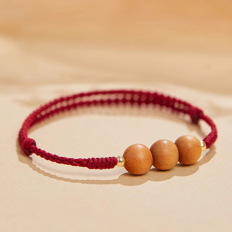 Peachwood Red String Protection Bracelet