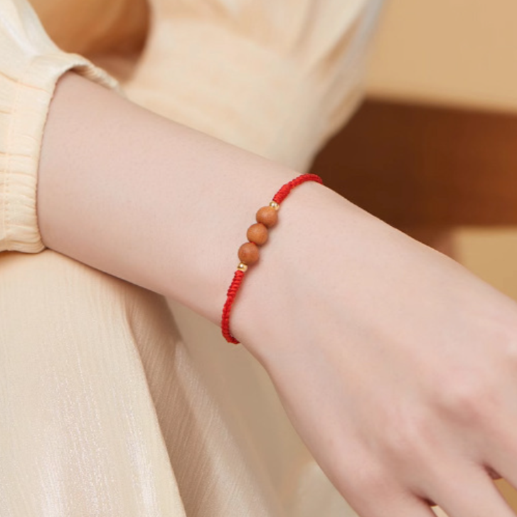 Peachwood Red String Protection Bracelet