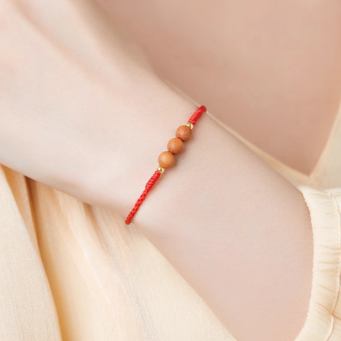 Peachwood Red String Protection Bracelet