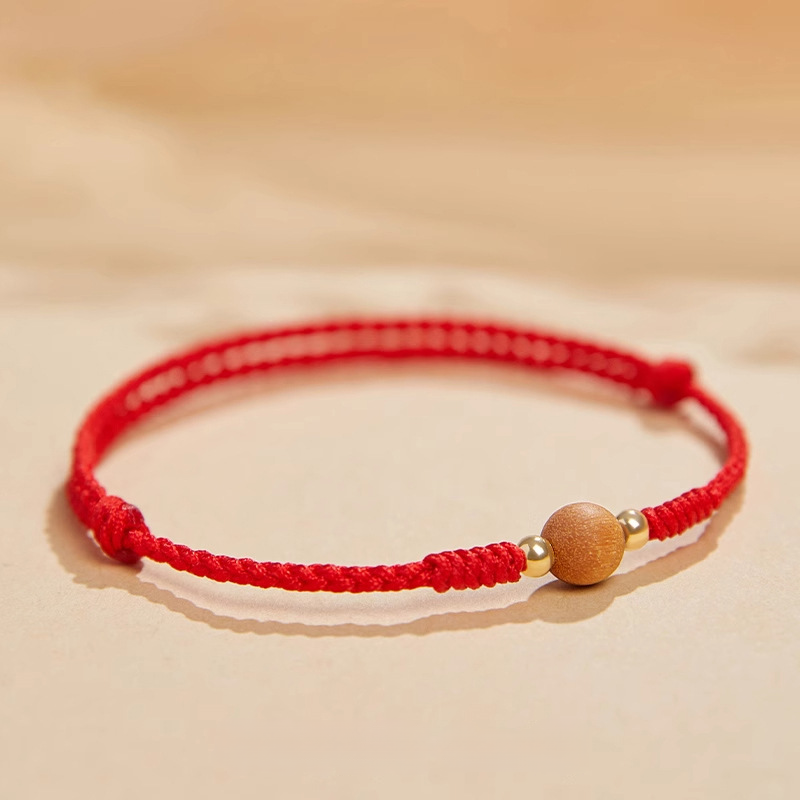 Peachwood Red String Protection Bracelet
