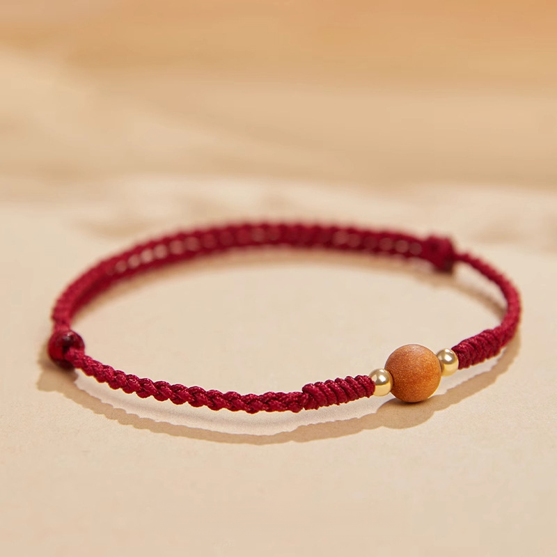 Peachwood Red String Protection Bracelet