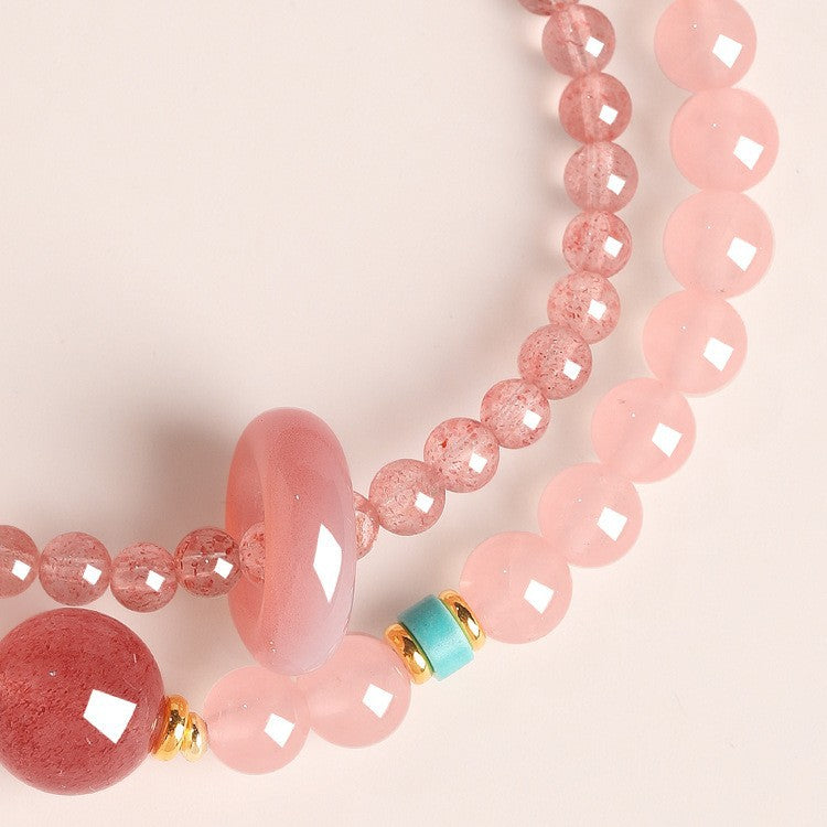 Rose Quartz & Strawberry Quartz Harmony Bracelet – Women’s Love & Renewal
