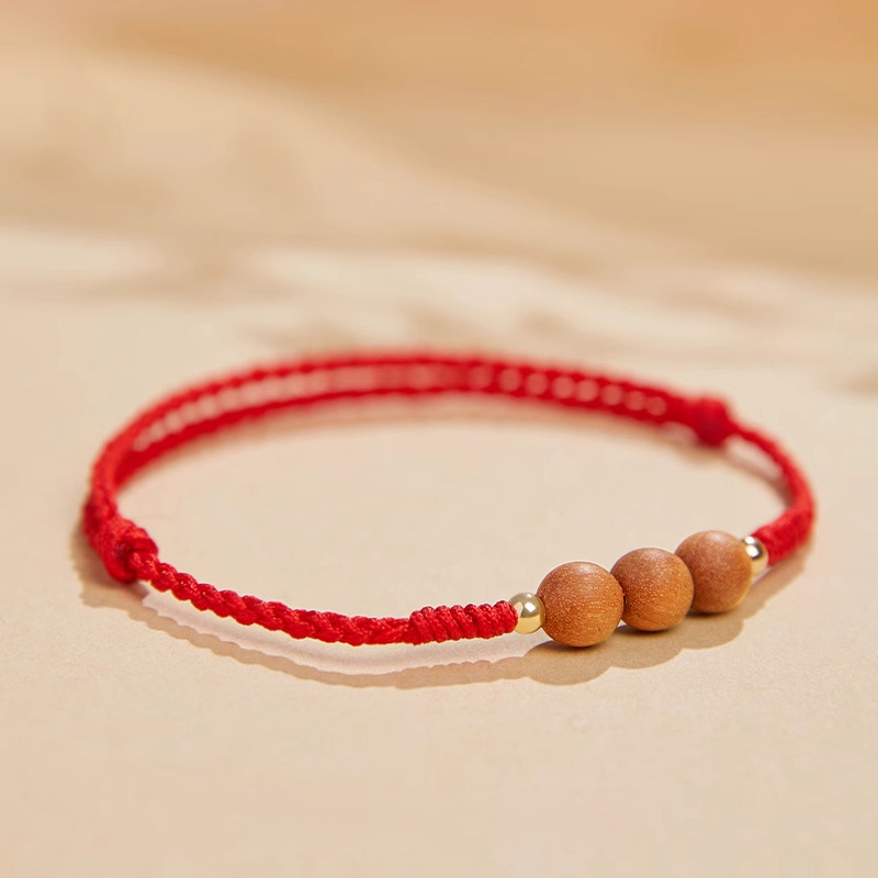 Peachwood Red String Protection Bracelet