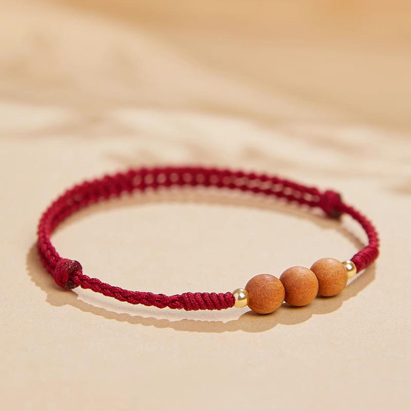 Peachwood Red String Protection Bracelet