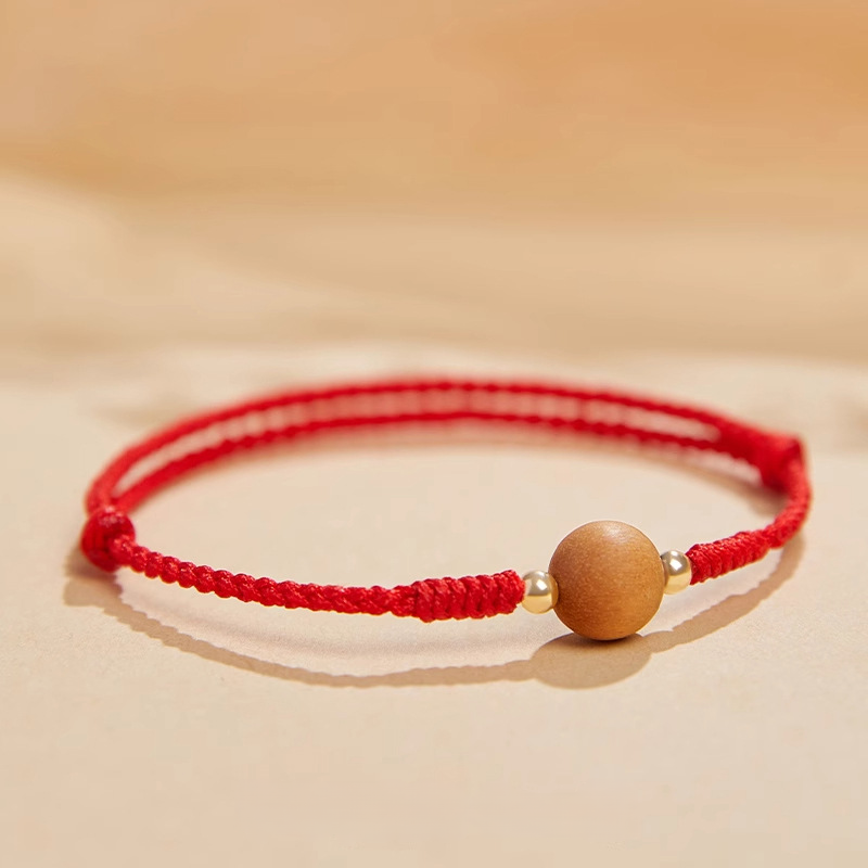 Peachwood Red String Protection Bracelet