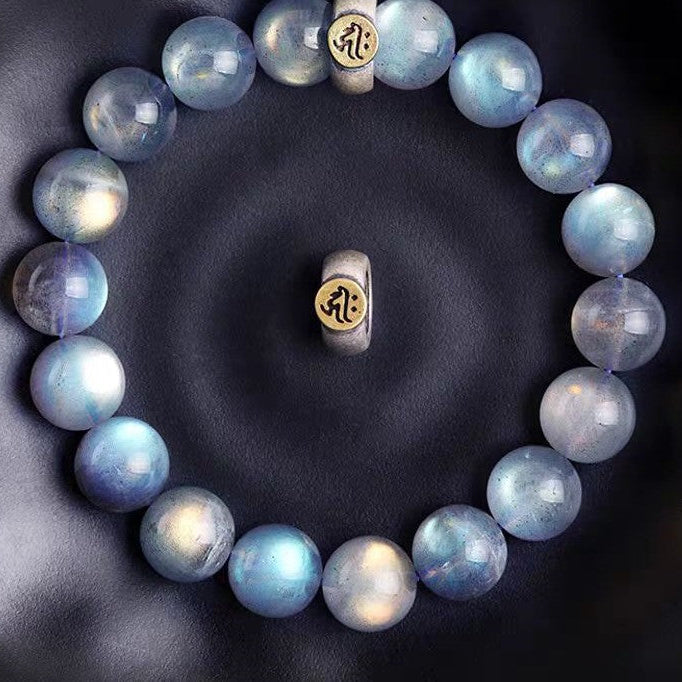 Moonstone Bracelet – Calm & Intuition (Mantra Bead / Lucky Gourd)