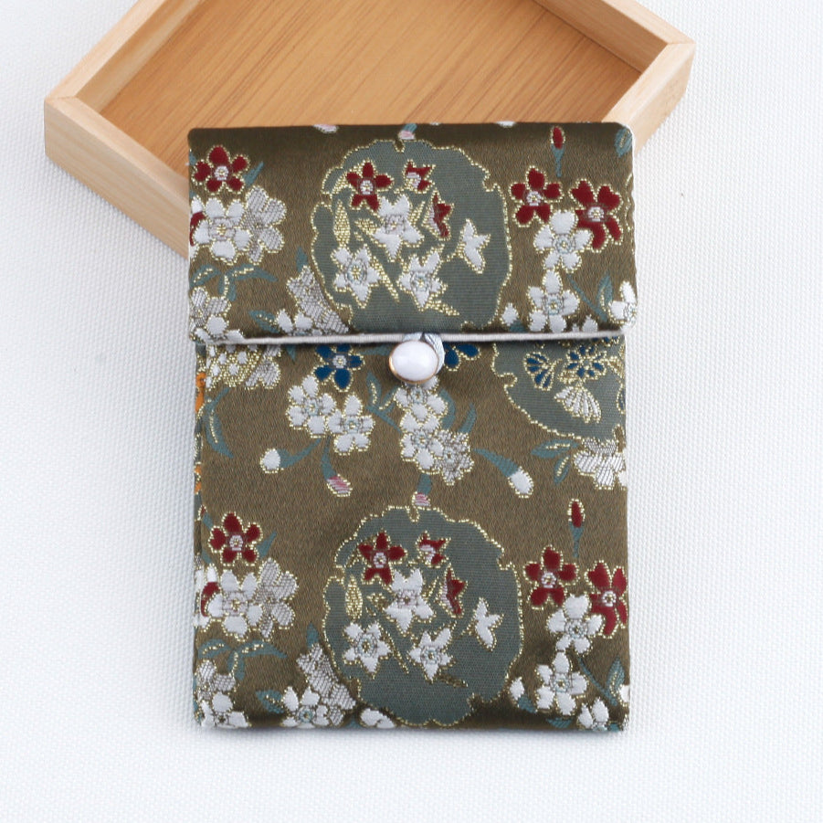 Brocade Jewelry Pouch – Double-Layer Drawstring Bag for Rings & Accessories (9 colors)