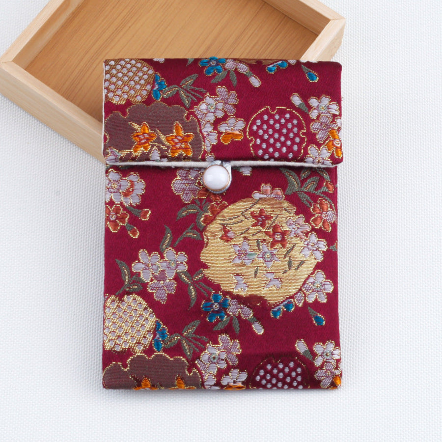 Brocade Jewelry Pouch – Double-Layer Drawstring Bag for Rings & Accessories (9 colors)