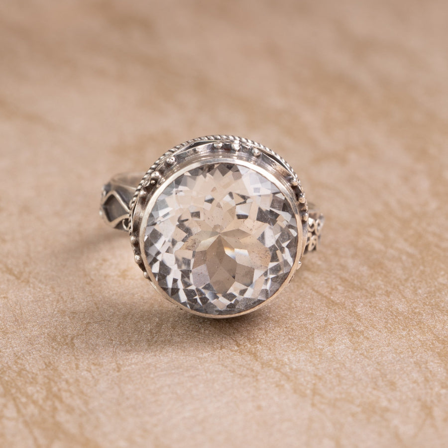 White Crystal 925 Sterling Silver Ring – Clarity & Light