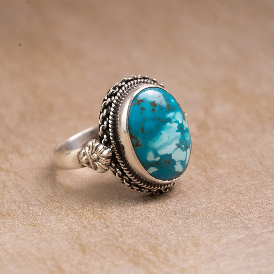 Turquoise 925 Sterling Silver Ring – Protection & Calm