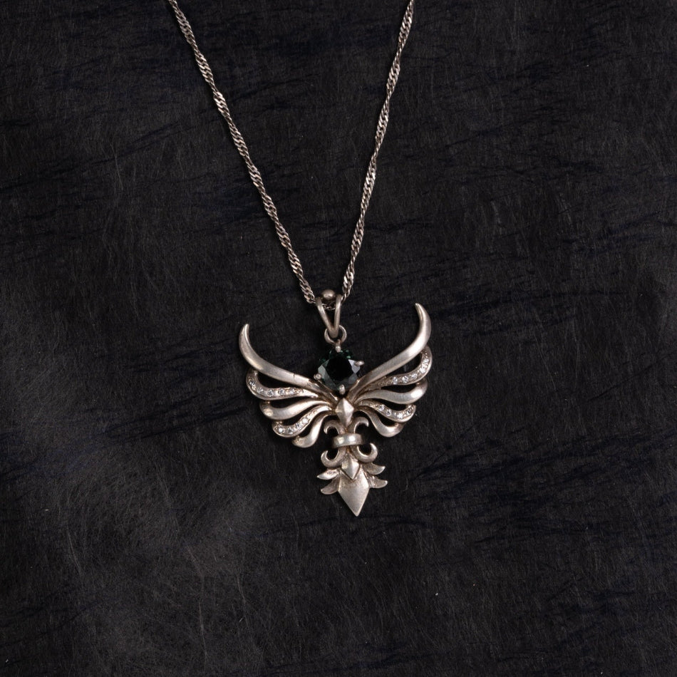Phoenix Tourmaline Silver Pendant – Renewal & Protection(Pre-sale & Delivery 10 days later)