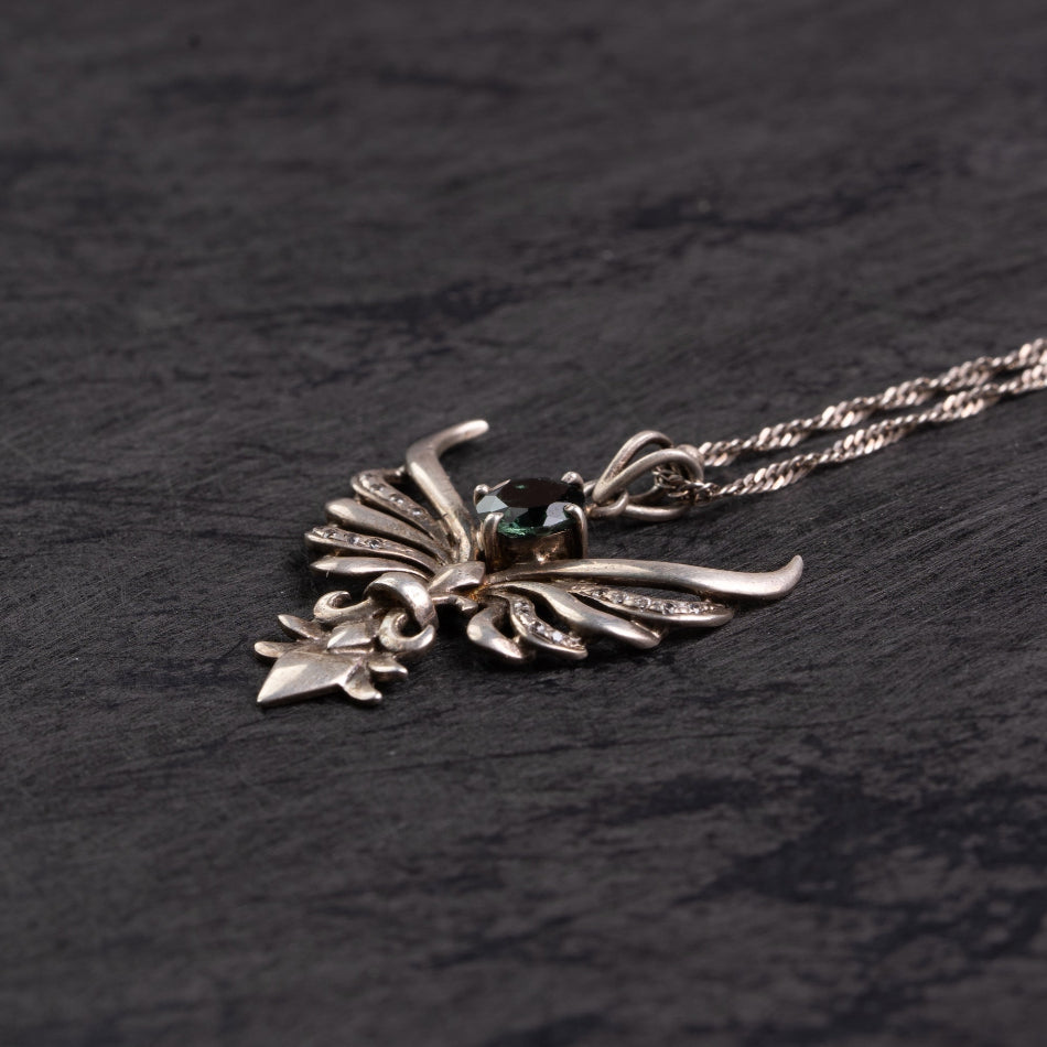 Phoenix Tourmaline Silver Pendant – Renewal & Protection(Pre-sale & Delivery 10 days later)