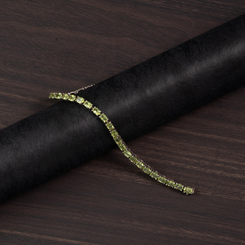 Peridot 925 Silver Tennis Bracelet — Prosperity & Vitality