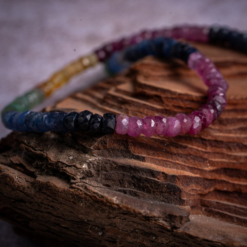 Emerald, Ruby & Sapphire Gemstone Necklace – Balance & Radiance