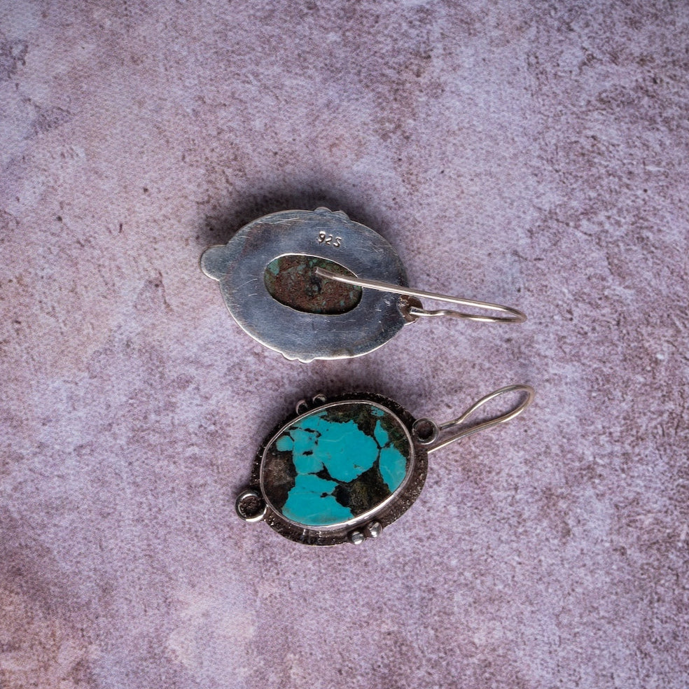 Turquoise Sterling Silver Drop Earrings – Protection & Harmony