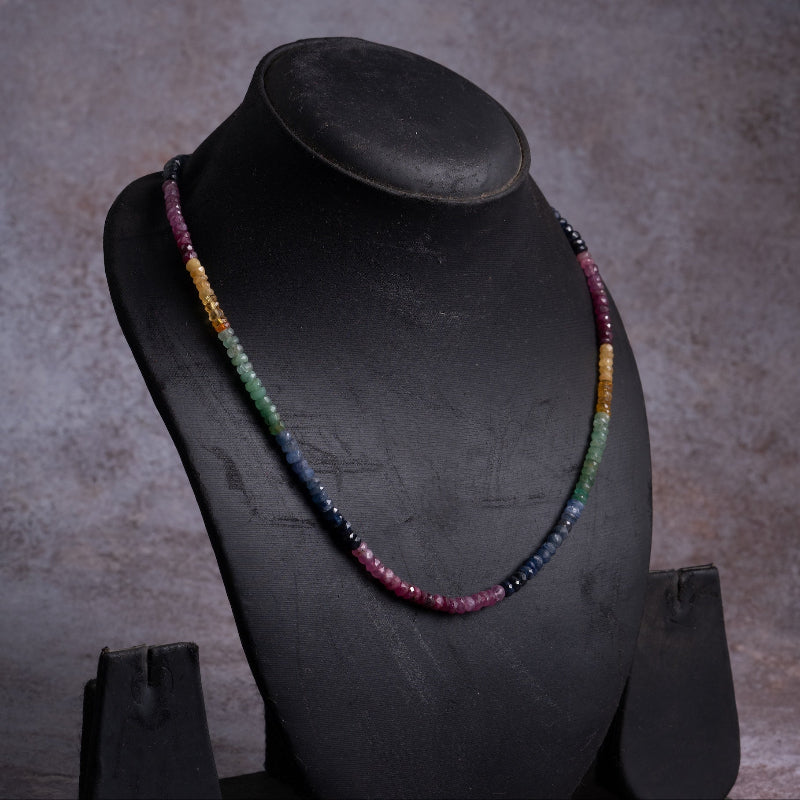 Emerald, Ruby & Sapphire Gemstone Necklace – Balance & Radiance