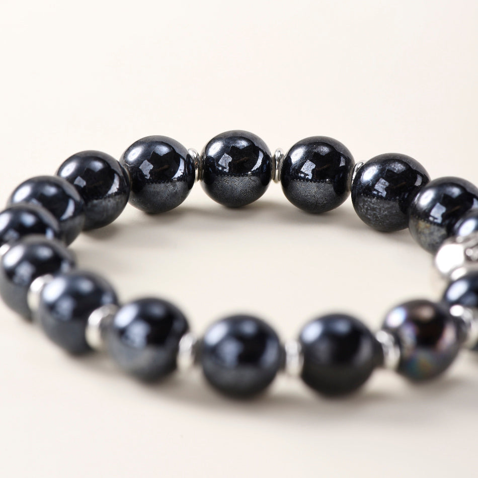 Pearlescent Ceramic Prosperity Bracelet – Wealth & Protection