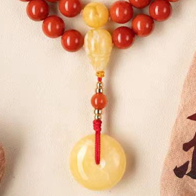 Nanhong Red Agate Mala – Prosperity & Protection (Wrap Bracelet/Necklace)