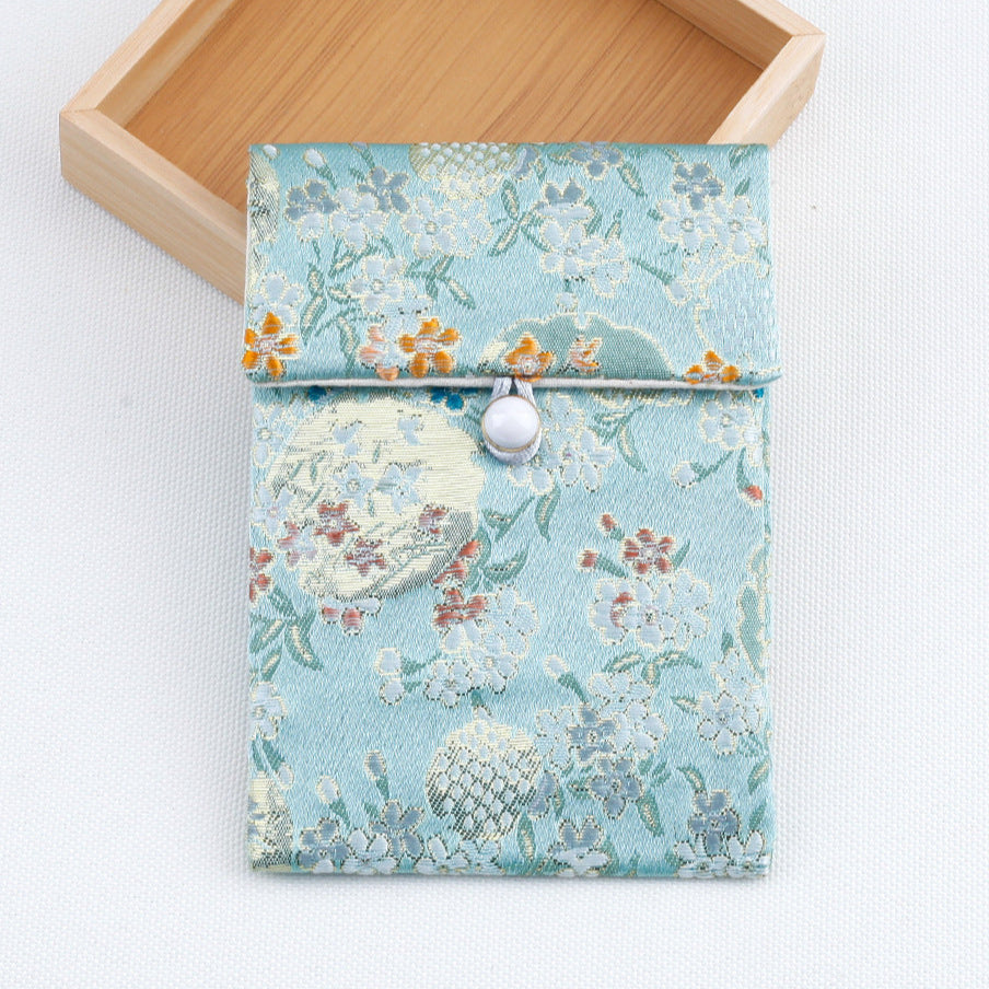 Brocade Jewelry Pouch – Double-Layer Drawstring Bag for Rings & Accessories (9 colors)