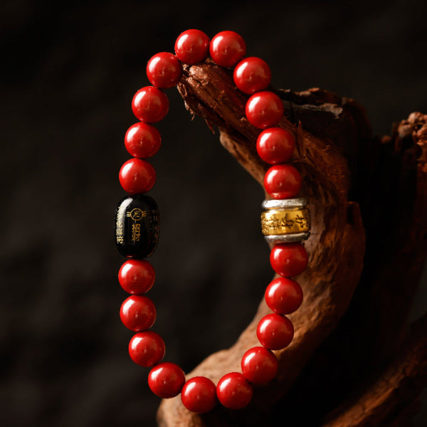 Cinnabar Fortune Talisman & Tai Sui Relief Bracelet