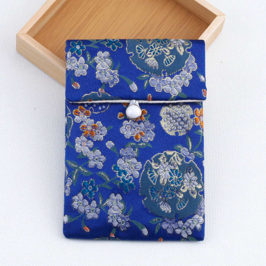 Brocade Jewelry Pouch – Double-Layer Drawstring Bag for Rings & Accessories (9 colors)