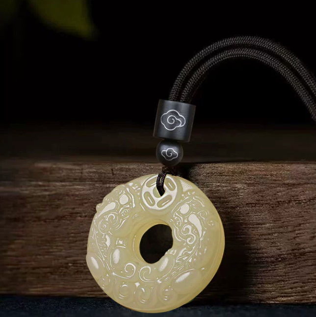 Jade-Look Pixiu Pendant – Double-Sided Carving (Green or White)